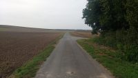 Leere Felder und ein einsamer Radweg